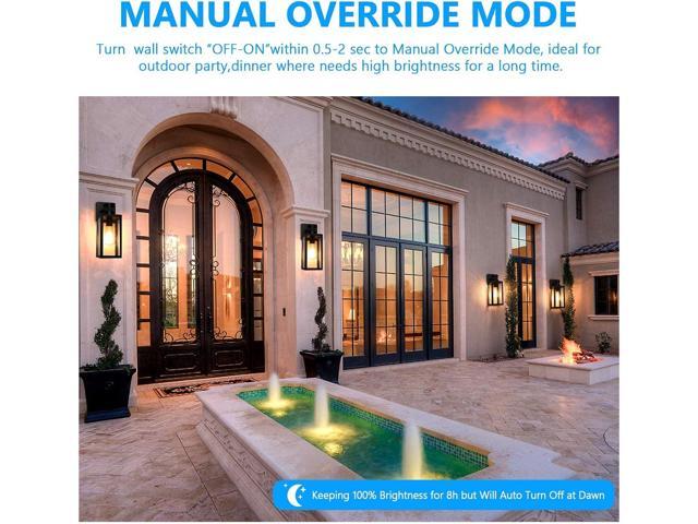 2-Pack Motion Sensor Outdoor Wall Lights, Upgraded Dusk to Dawn Exterior Wall Sconces Lanterns with Seeded Glass, Porch Light Fixtures Outside...