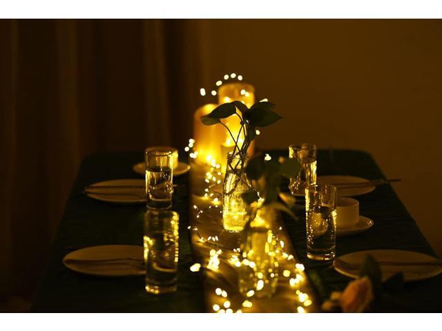 Dailyart 6feet 120 LED Starry Lights, Battery Operated Waterproof Dark Green Copper Wire Fairy Light String Light for Garland, Wreath, Patio,...