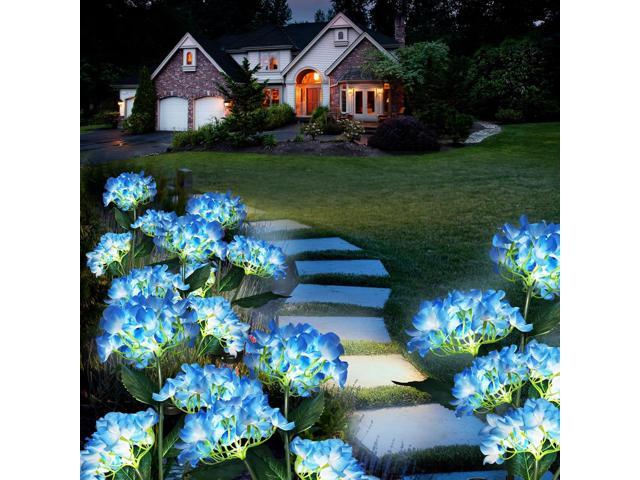 Garden Lights Solar Flower Light, LED Solar Powered Outdoor Light Decor for Path Yard Walkway Patio Balcony Lawn, Hydrangea Artificial Flower...