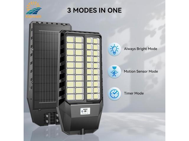 9000W Pro Large Solar Street Lights Outdoor with Thickened Shell, Commercial Grade Street Light Dusk to Dawn, Solar Lights Outdoor with Motion...