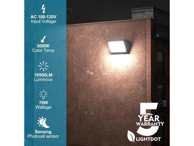 Lightdot 4Pack 150W LED Wall Pack Lights - 22500Lm(150Lm/W) Dusk-to-Dawn (100-277V) 5000K IP65 Outdoor Exterior Lighting Fixture for...