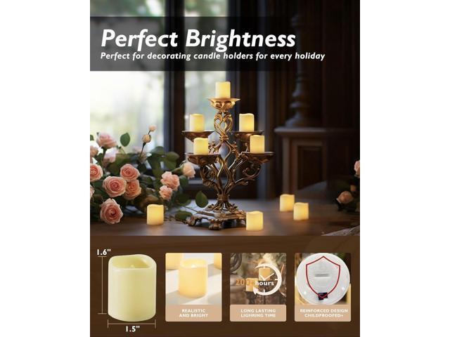 Homemory 100Pack Flickering Flameless Votive Candles, 200+Hour Electric Fake Candles, Battery Operated LED Tealight for Wedding, Outdoor, Table,...