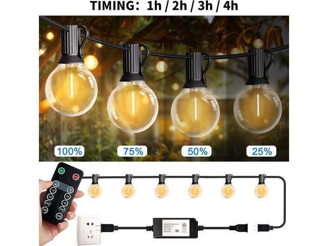 HISTAR 96FT LED Outdoor String Lights With Remote - Waterproof G40 Globe Lights, 52 Dimmable Shatterproof Bulbs for Patio, Backyard, Balcony,...