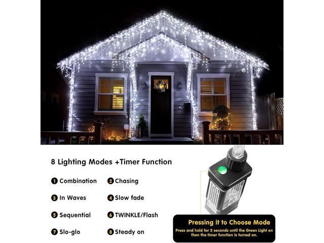 Led Christmas Lights Outdoor Christmas Decorations Hanging Light 400LED 8 Modes 75 Drops, Waterproof Outdoor Indoor Fairy Christmas Lights for...
