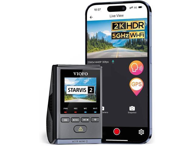 VIOFO Dash Cam A119 Mini 2, STARVIS 2 Sensor, 2K 60fps/HDR 30fps Voice Control Car Dash Camera with 5GHz Wi-Fi GPS, Night Vision 2.0, 24H Parking.