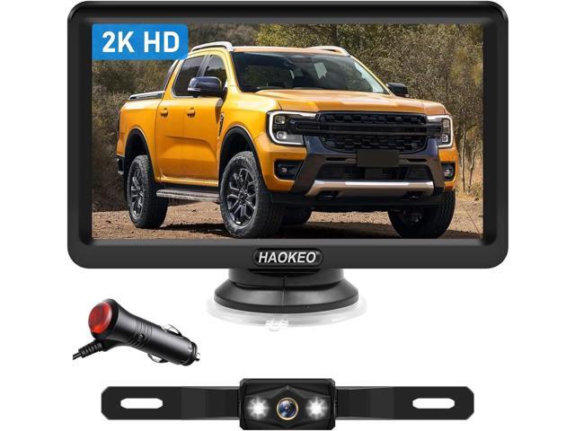 Wired Backup Camera for Truck 7 Inch Monitor Kit Easy to Install in 15 Minutes Starlight Night Vision for Backing Up, HD 2K Rear View Camera with...
