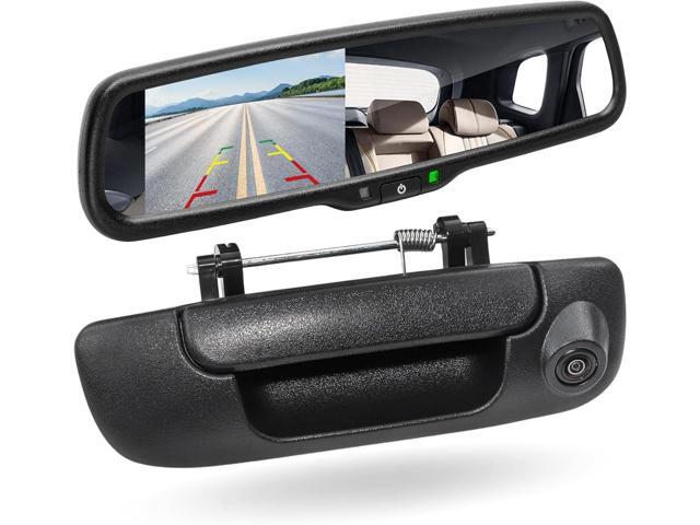 EWAY Tailgate Handle Backup Reverse Camera with 4.3 inch Rear View Mirror Monitor Kit for Dodge Ram 1500 2500 3500 2002-2008 Vehicle Safety Auto...