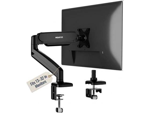 Mount-It! Single Monitor Arm Desk Mount, 13-32', 17.6 lbs