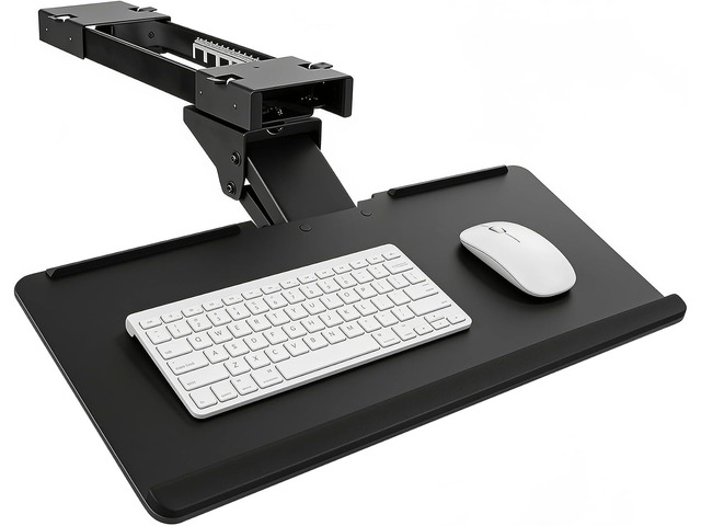 Mount-It! Keyboard Tray Under Desk, Full Motion Computer Keyboard and Mouse Tray, Slide Out Ergonomic Keyboard Drawer with Gel Wrist Pad, 26' Wide,...