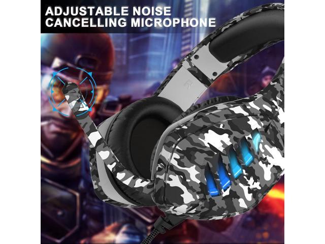 Gaming Headset with Microphone - for PC, PS4, PS5, Switch, Xbox One, Xbox Series X S - 3.5mm Jack Gamer Headphone with Noise Canceling Mic (Camo...