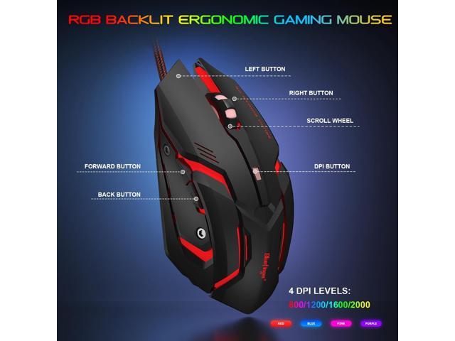 RGB Gaming Keyboard and Backlit Mouse and Headset Combo,USB Wired Backlit Keyboard,LED Gaming Keyboard Mouse Set,Headset with Microphone for Laptop...