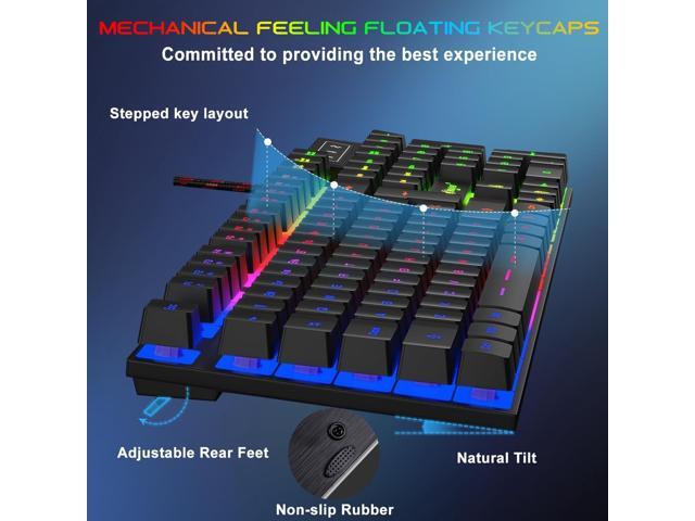 RGB Gaming Keyboard and Backlit Mouse and Headset Combo,USB Wired Backlit Keyboard,LED Gaming Keyboard Mouse Set,Headset with Microphone for Laptop...