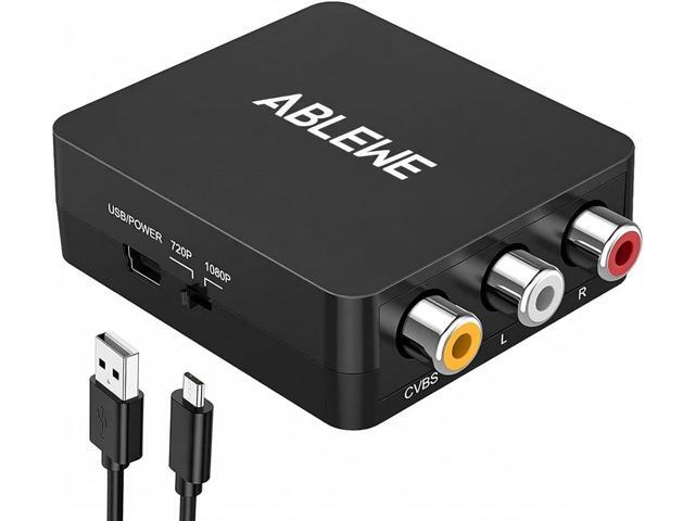 ABLEWE RCA to HDMI,AV to HDMI Converter, 1080P Mini RCA Composite CVBS Video Audio Converter Adapter Supporting PAL/NTSC for TV/PC/ PS3/ STB/Xbox...