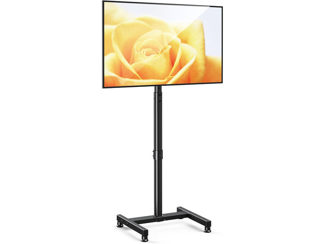 AM alphamount TV Floor Stand for 13-43 inch Flat/Curved TVs up to 44 lbs, 8 Level Height Adjustable Monitor Floor TV Stand with VESA 200x200,...