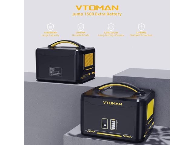 VTOMAN Jump 1500 Extra Battery, 1548Wh LiFePO4 Backup Expansion Battery with BMS Protection for VTOMAN Jump 1000 & Jump 1500 & Jump 1500X & Jump...
