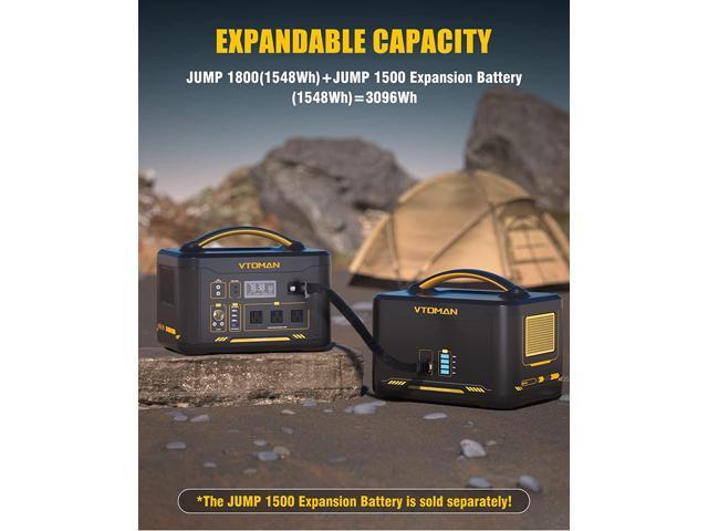 VTOMAN Portable Power Station 1800W, 1548Wh LiFePO4 Battery Power Station with Expandable Capacity, 1800W Constant-Power Battery Generator with...