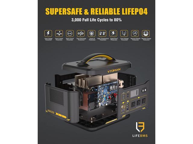 VTOMAN Portable Power Station 1800W, 1548Wh LiFePO4 Battery Power Station with Expandable Capacity, 1800W Constant-Power Battery Generator with...