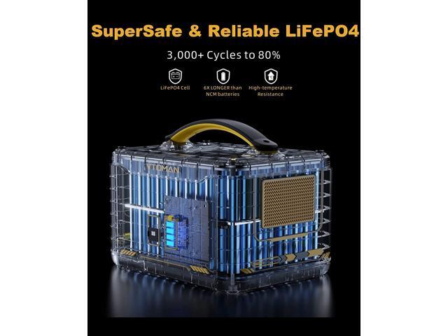 VTOMAN Jump 1800 Portable Power Station with Extra Battery, 1800W 3096Wh LiFePO4 Power Station with 1800W Pure Sine Wave AC Outlet, Regulated 12V...