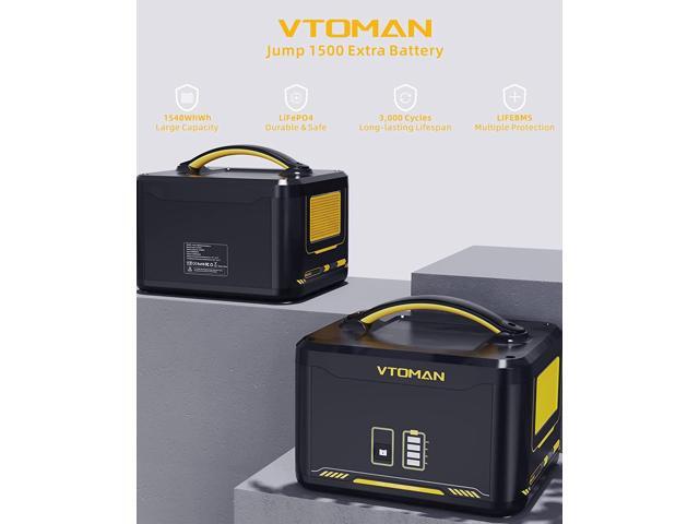 VTOMAN Jump 1800 Portable Power Station with Extra Battery, 1800W 3096Wh LiFePO4 Power Station with 1800W Pure Sine Wave AC Outlet, Regulated 12V...