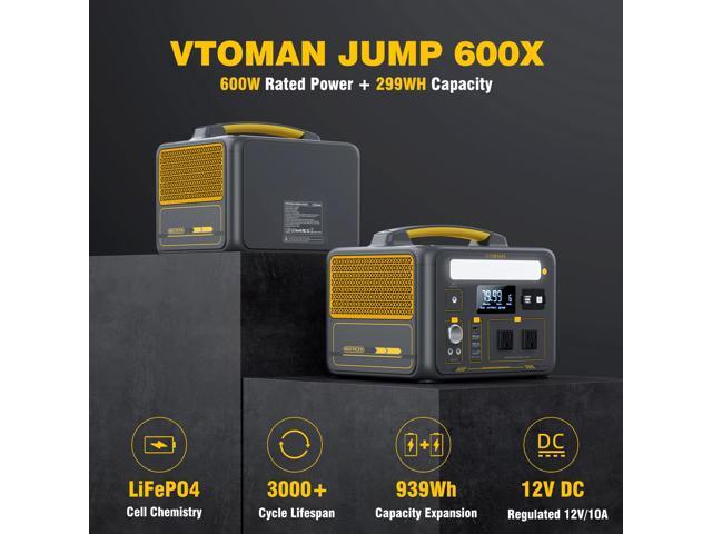 VTOMAN 600W Portable Power Station, LFP Battery Powered Generator with 2x 600W AC Outlets (Surge 1200W), 4x USB ports, 3x DC Output for Outdoor...