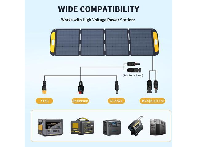 VTOMAN VS200 Pro Portable Solar Panel 200W 48V, 23% Efficiency Foldable Solar Panel w/ IP67 Waterproof & MC-4 Anderson XT60 DC5521 Adapters &...