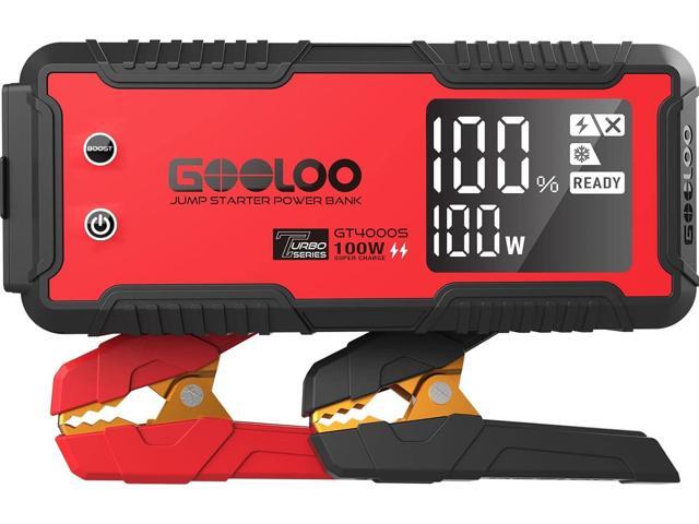 GOOLOO GT4000S Jump Starter 4000 Amp Car Starter 100W Two-Way Fast-Charging Portable Car Battery Charger Booster Pack for 10L Diesel and 12L Gas...