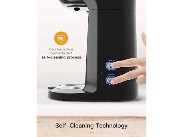 Sboly Coffee Maker fast Brewer K-Cup Pod & Ground Coffee Single Serve Self Clean