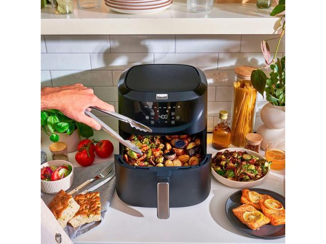 Bella Pro Series - 8-qt. Digital Air Fryer with Divided Basket - Black