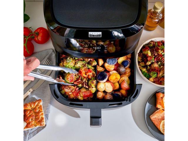 Bella Pro Series - 8-qt. Digital Air Fryer with Divided Basket - Black