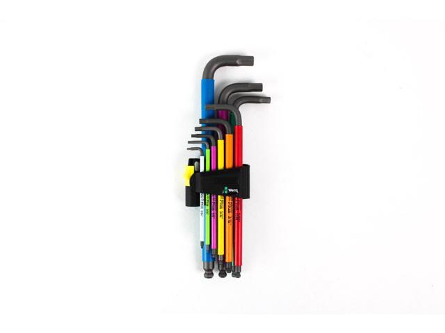 wera 05022640001-950/9 hex-plus multicolour imperial 2 l-key set, imperial, blacklaser, 9 pieces
