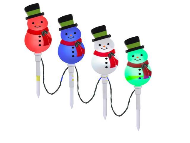 Photos - LED Strip Gemmy Lightshow 4-Marker Multicolor Snowman Christmas Pathway Markers 1197