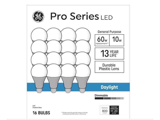 GE Pro Series 60-Watt EQ A19 Daylight Medium Base (e-26) Dimmable LED Light Bulb (16-Pack) Item #5203839 Model #93130711