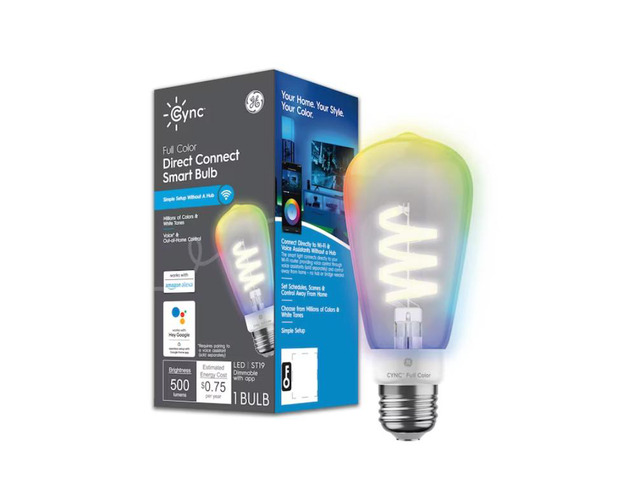 GE Cync 60-Watt EQ ST19 Full Spectrum Medium Base (e-26) Dimmable Smart LED Light Bulb Item #5053220 Model #93130167