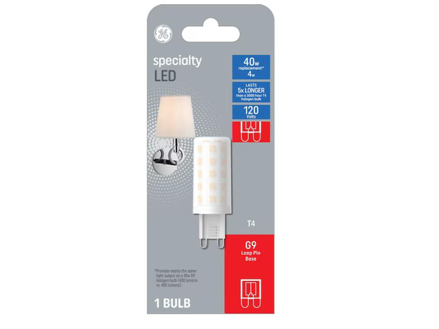 GE Specialty LED 40-Watt EQ T4 Soft White G9 Pin Base LED Light Bulb Item #901181 Model #93129001