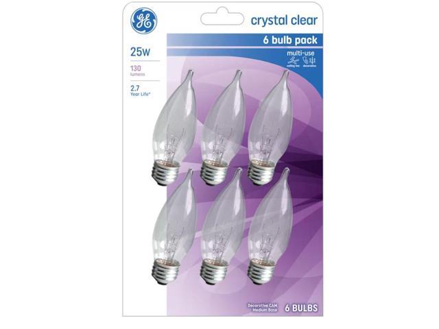 Photos - Light Bulb General Electric GE Crystal Clear 25-Watt EQ CA9 Soft White Medium Base  Dimmable Inc (e-26)