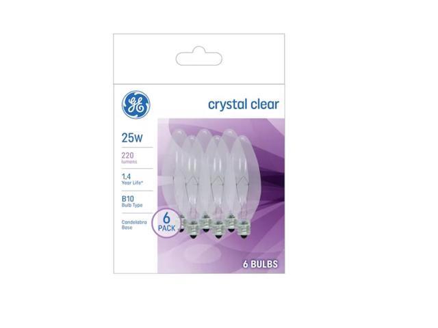GE Classic 25-Watt EQ B10 Soft White Candelabra Base (e-12) Dimmable Incandescent Light Bulb (6-Pack) Item #946378 Model #93130620