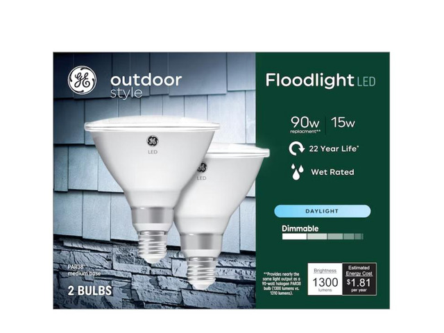 GE Outdoor Style 90-Watt EQ PAR38 Daylight Medium Base (e-26) Dimmable LED Spot and Flood Light Bulb (2-Pack) Item #5189142 Model #93130661