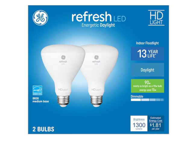 GE Refresh 90-Watt EQ BR30 Daylight Medium Base (e-26) Dimmable LED Light Bulb (2-Pack) Item #1608333 Model #93123403