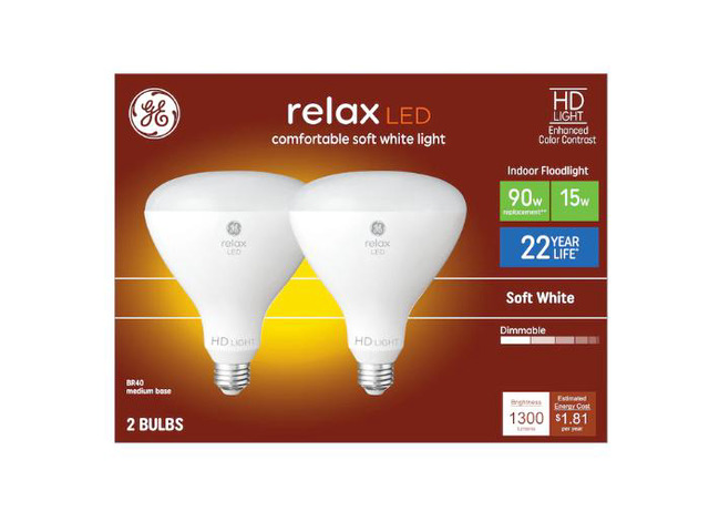 GE Relax HD 90-Watt EQ BR30 Soft White Medium Base (e-26) Dimmable LED Light Bulb (2-Pack)Item #5190932 Model #93130744