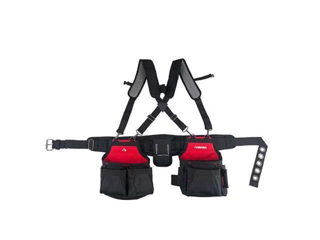 Photos - Other Power Tools HUSKY Contractors 2-Bag Work Tool Belt with Suspenders  # HD00166 # 1009014 