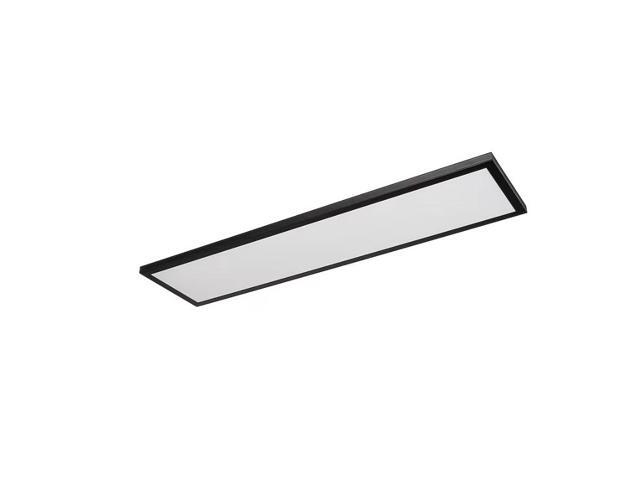Good Earth Lighting Smart Flat Panel 1-Light 11.9-in Matte Black LED Flush Mount Light Item #2592463 Model #FP1247-BLK-48LFW-G