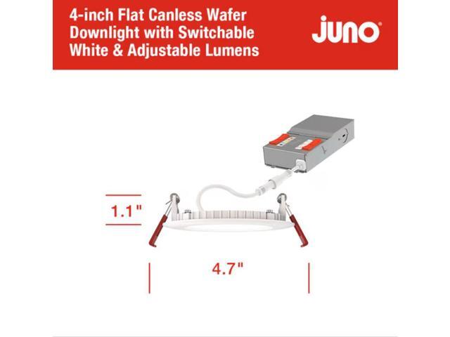 Juno Matte 4-in 1100-Lumen Switchable Round Dimmable LED Canless Wet Rated Recessed Downlight (6-Pack) Item #5375315 Model #WF4ALO1990CRICP6MW