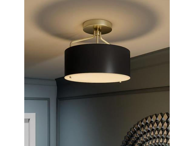 Quoizel Covington 2-Light 13-in Matte Black Semi mount light Item #5055216 Model #LWS6714A