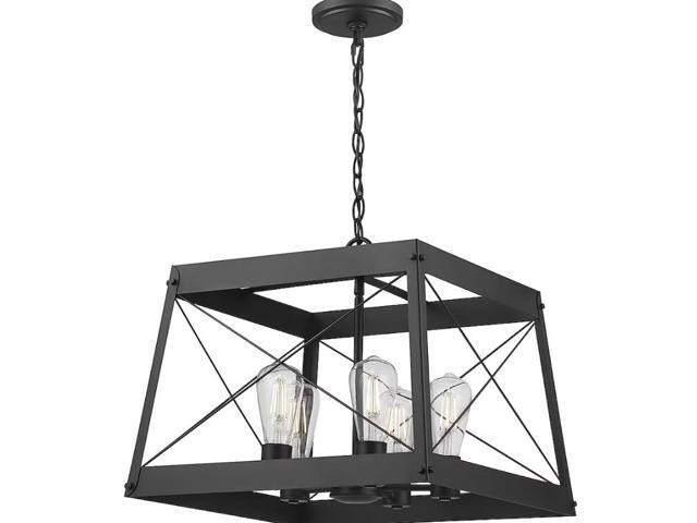 Progress Lighting Bradberry 5-Light Matte Black Farmhouse Square Medium Hanging Pendant Light Item #5213767 Model #P500250-31M