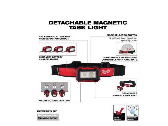 Milwaukee 450 Lumens Internal Rechargeable Magnetic Headlamp and Task Light # 2012R # 1006412634