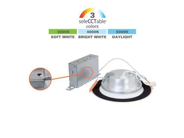 HALO White 6-in 800-Lumen Switchable Round Dimmable LED Canless Wet Rated Recessed Downlight Item #5036689 #LTB6089FS351EWHDMR