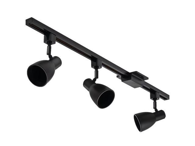Lithonia Lighting LTKNSTBF Series Track Kit 44-in 3-Light Black LED Traditional Linear Track Lighting Kit with Step Pivoting Heads Item #1033941...