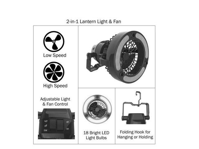Wakeman 2 in 1 750-Lumens Battery Powered Fan and Lantern Flashlight # 75-CMP1026 # 1012568816