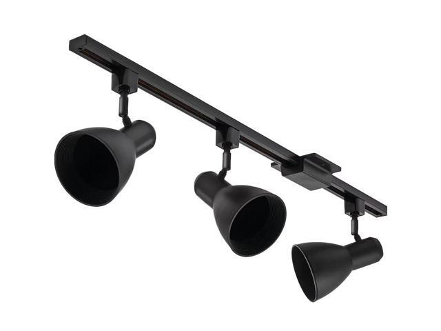 Lithonia Lighting LTKNSTBF Series Track Kit 44-in 3-Light Black LED Traditional Linear Track Lighting Kit with Step Pivoting Heads Item #1033943...