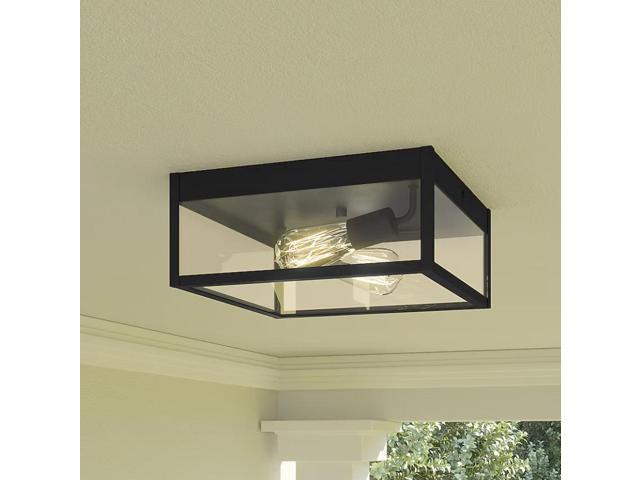 Quoizel Breitling 2-Light 12-in Matte Black Indoor/Outdoor Flush Mount Light Item #4145444 #LWS3747F Quoizel Breitling 2-Light 12-in Matte Black Indoor/Outdoor Flush Mount Light Item #4145444 #LWS3747F